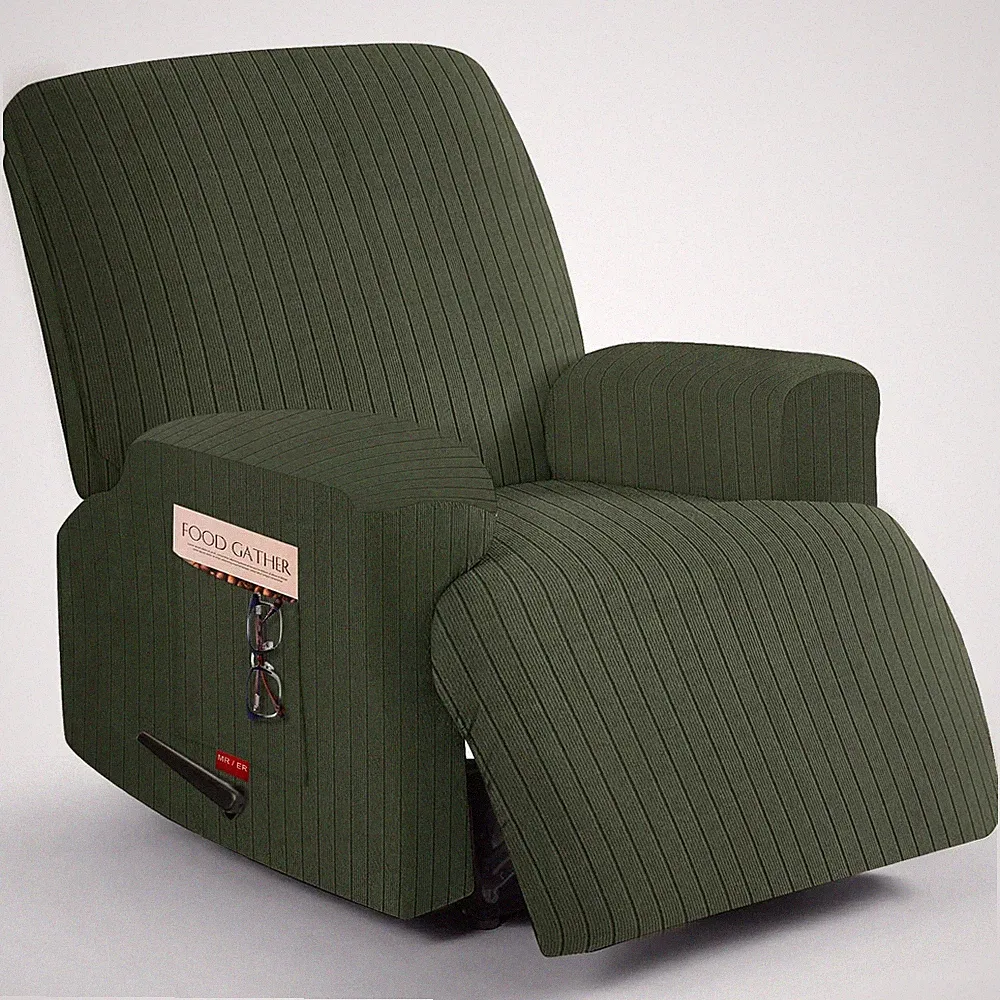 3 Pieces Stretch Recliner Chair Covers - Striped Pattern Slipcovers & Durable...