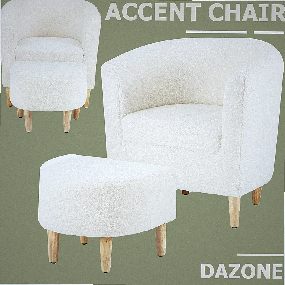 Artificial Lamb Down Fabric Armchair Lounge Barrel Tub Single Sofa Living Room