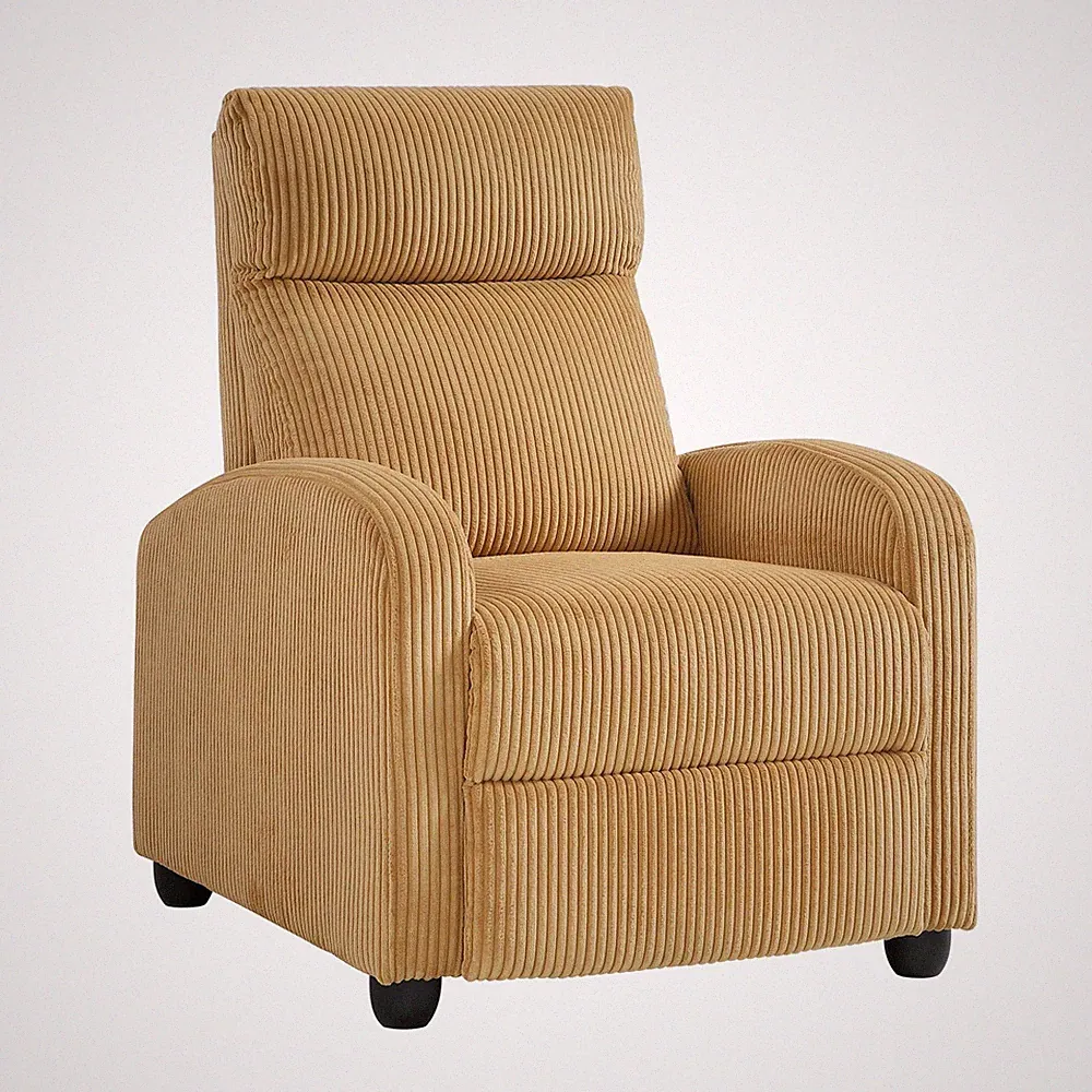 Lexicon Maye Corduroy Push Back Reclining Chair in Yellow