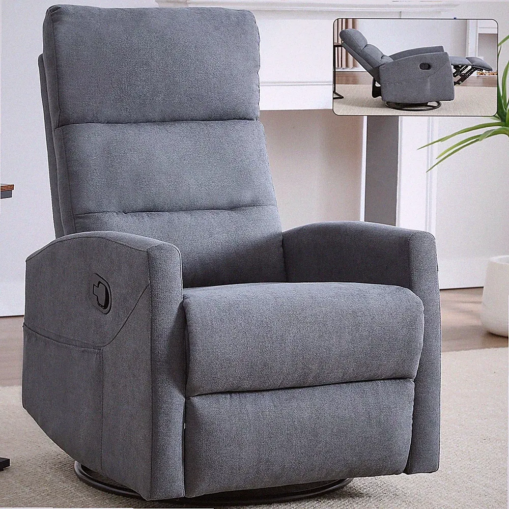 lila 27 inch manuel swivel rocker recliner