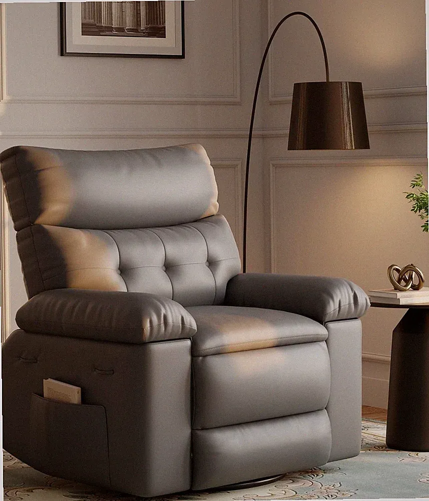 Oversized Manual Massage Recliner Chairs 360° Swivel with Heat 27" Seat Width