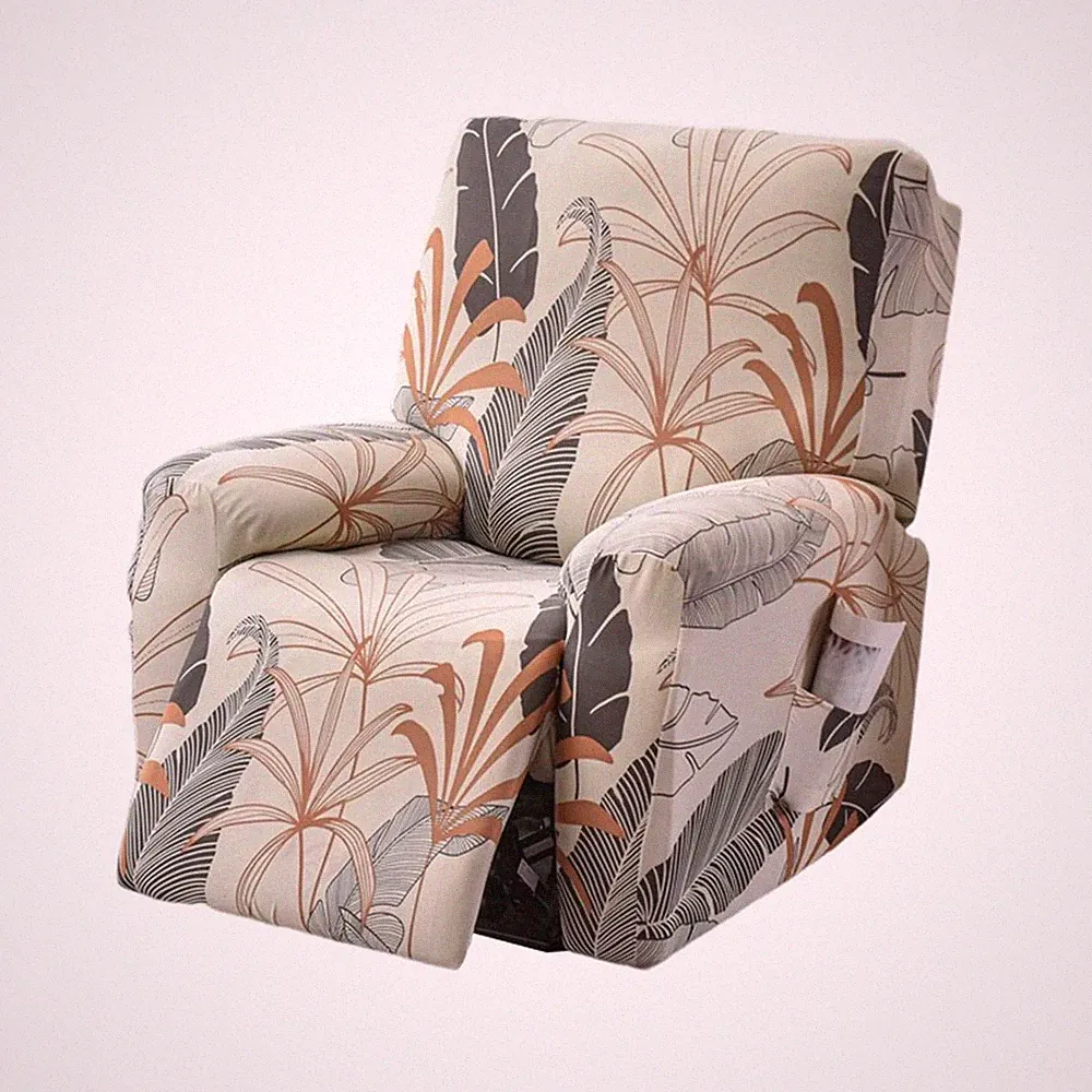 Recliner Chair Cover 4-Pieces Lazyboy Cover for Recliner Chair with Storage P...