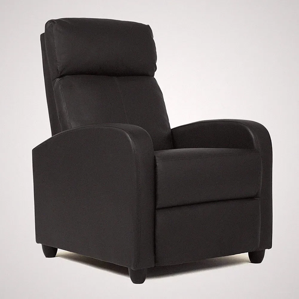 Recliner Chair Push Back Sofa Home Theater Seating with Lumbar and Leather Pa...